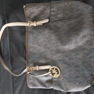 Michael Kors Brown Tote with Gold Accents